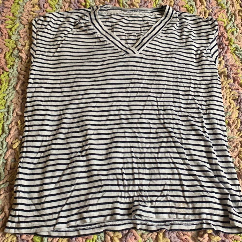 Striped black and white T shirt